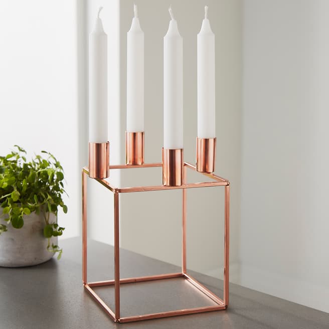 Native Home & Lifestyle Rose Gold 4 Stick Candle Holder 17x17cm
