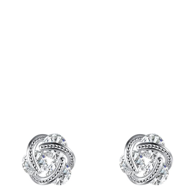 Chloe Collection by Liv Oliver Silver Love Know CZ Stud Earrings