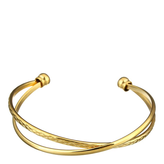 Chloe Collection by Liv Oliver Gold Plated Criss Cross Gold Plated Bangle