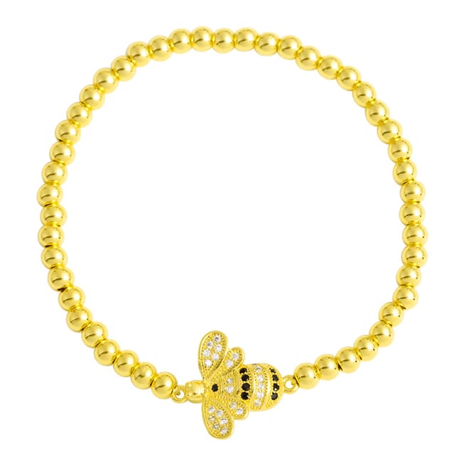 Chloe Collection by Liv Oliver Gold Bumble Bee Embellished Bracelet