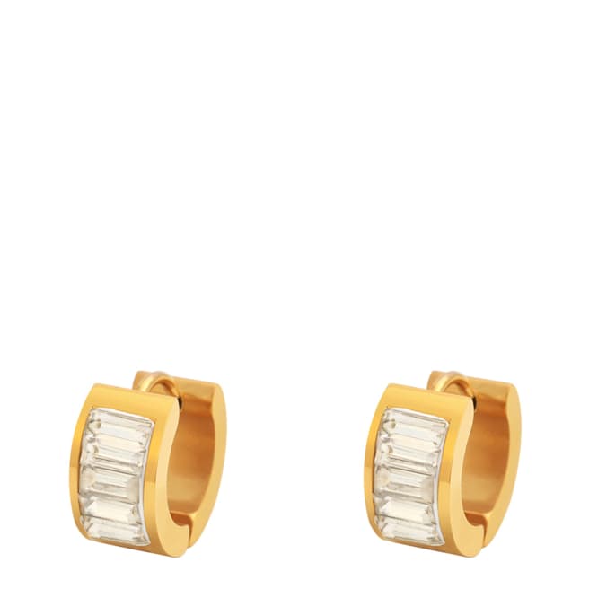 Chloe Collection by Liv Oliver Gold Channel Set Cubic Zirconia Earrings
