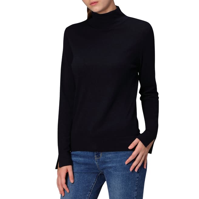 Manode Navy Cashmere Blend Knitted Pullover
