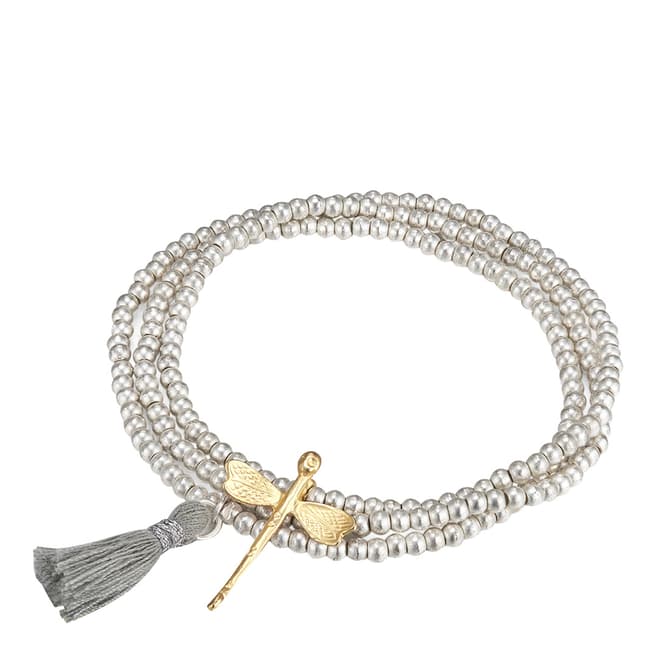 Tassioni Silver Bead Dragonfly Bracelet