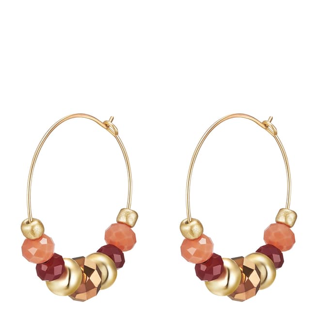 Tassioni Gold Multi Crystal Hoop Earrings
