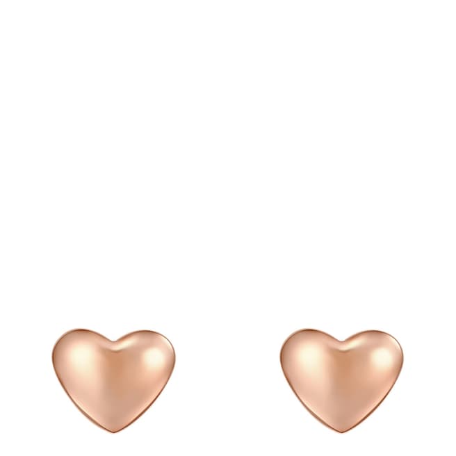 Tassioni Rose Gold Heart Stud Earrings