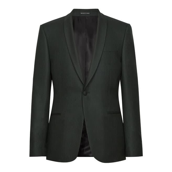 Reiss Green Hefner Shawl Wool Suit Jacket