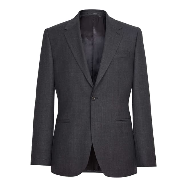 Reiss Dark Grey Wool Blackmore Slim Suit Jacket
