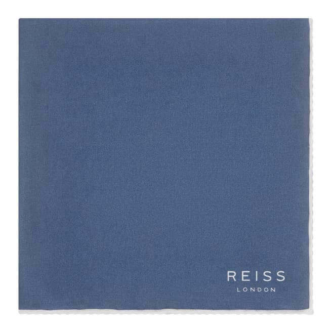 Reiss Blue Horner Silk Pocket Square