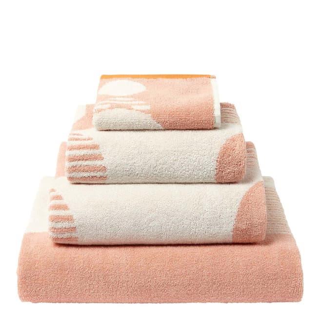 Orla Kiely Duet Bath Towel, Pale Rose