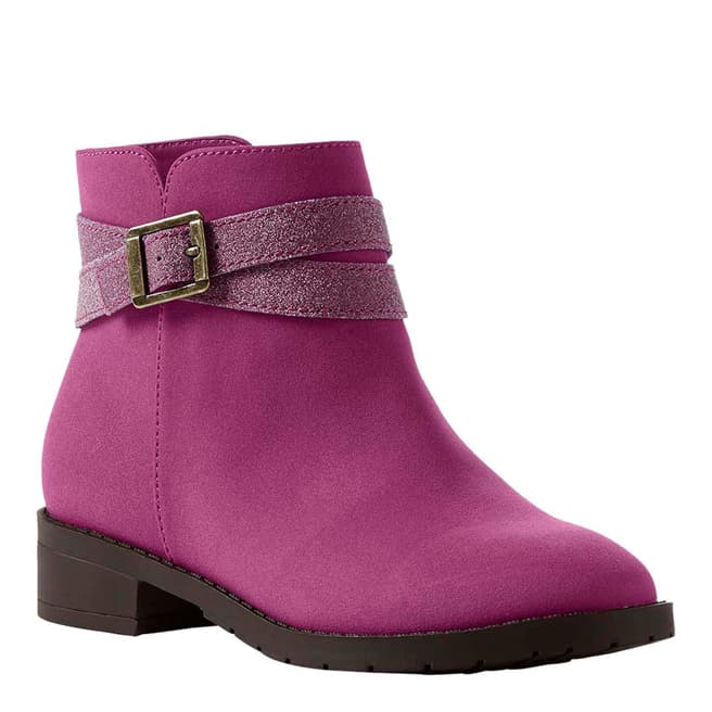 Lands End Girls' Pink Buckle Ankle Boots