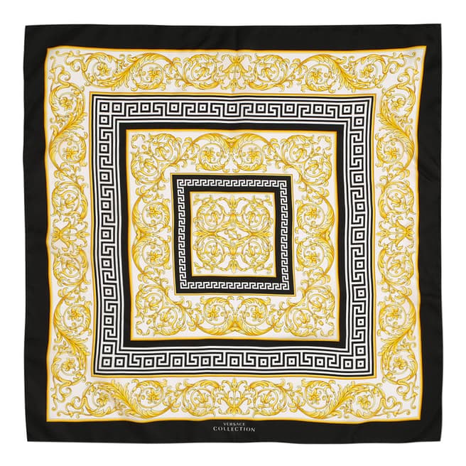 Versace Collection Black/Gold Silk Scarf 90 x 90cm