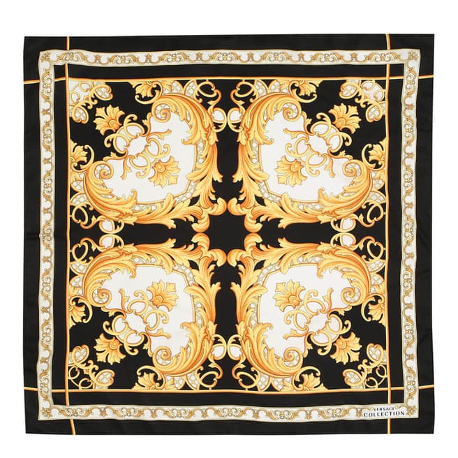 Versace Collection Black/Gold Silk Scarf 90 x 90cm