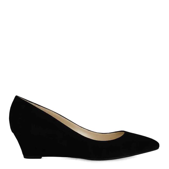 Hobbs London Black Wedge Suede Court Shoes