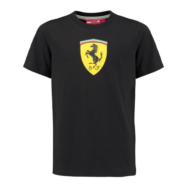 Scuderia Ferrari Kids Black Classic Logo T Shirt