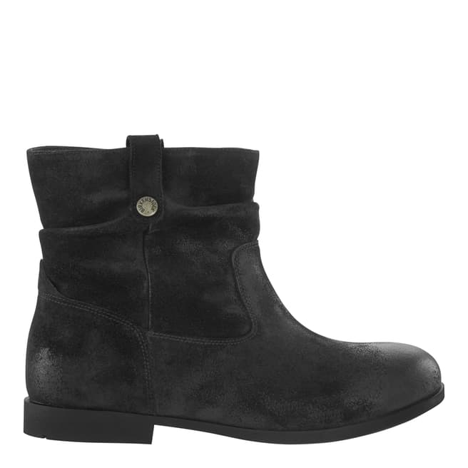 Birkenstock Black Suede Leather Sarnia Slouch Ankle Boots 