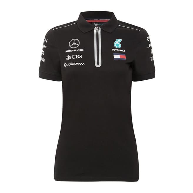 Mercedes AMG-Petronas Motorsport Black Mercedes Logo Polo Shirt