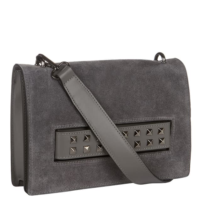 Giorgio Costa Dark Grey Stud Detail Clutch / Shoulder Bag