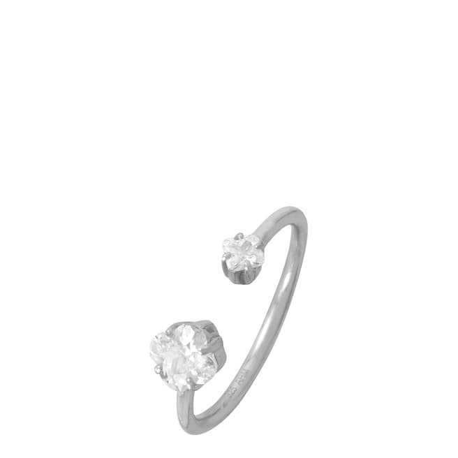 Chloe Collection by Liv Oliver Sterling Silver Plated CZ Split Ring