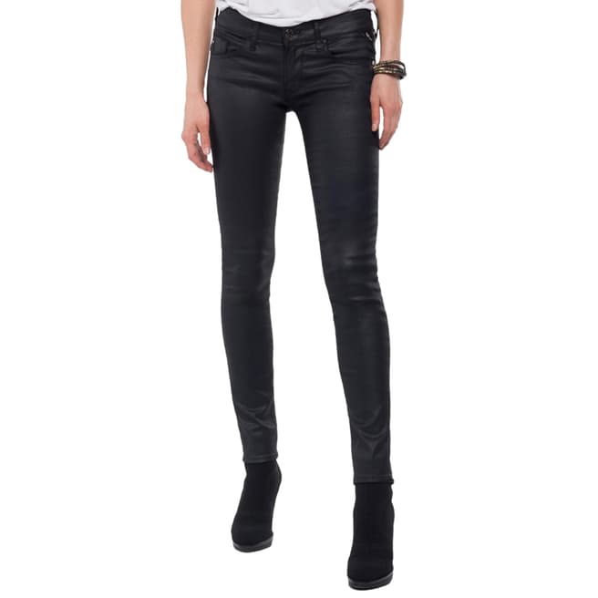 Replay Charcoal Luz Coated Skinny Jeans 