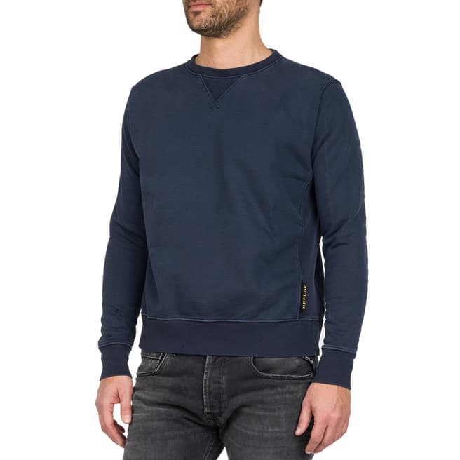 Replay Blue Compact Cotton Sweatshirt