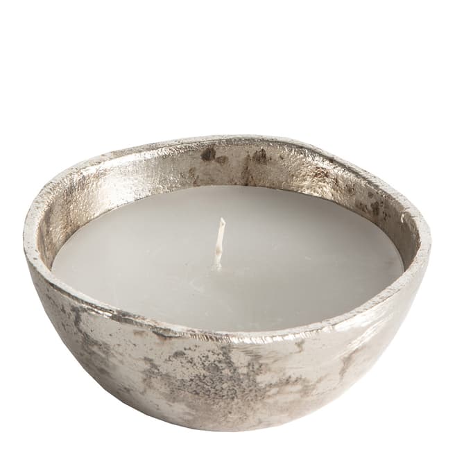 Gallery Living Silver Dollana Round Candle 11x5cm