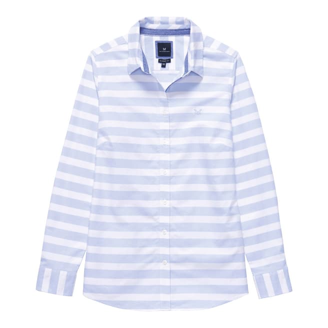 Crew Clothing Blue/White Oxford Horizontal Stripe Shirt