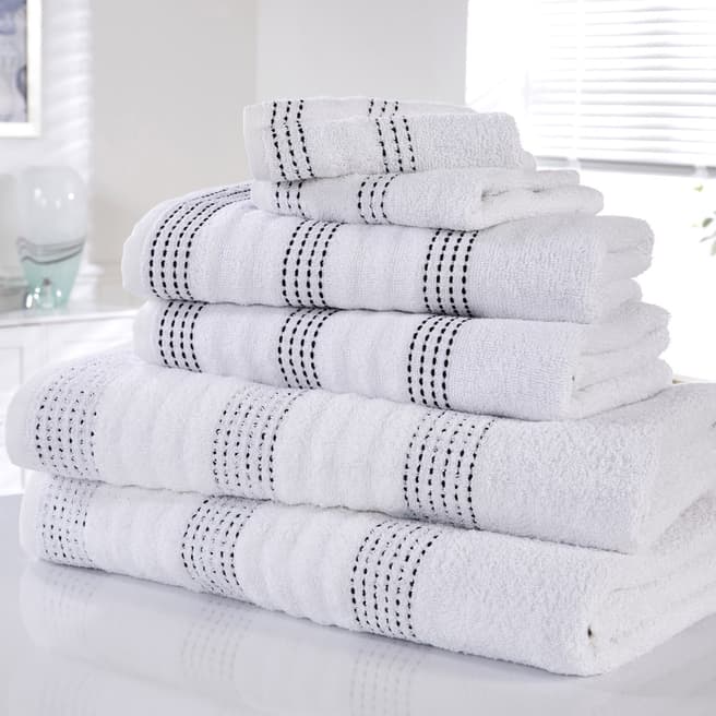 Rapport Spa Set of 6 Towels, White