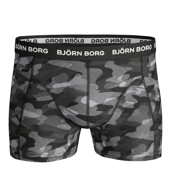 BJORN BORG Men's Black/Grey Camouflage Cotton Stretch Shorts 1P