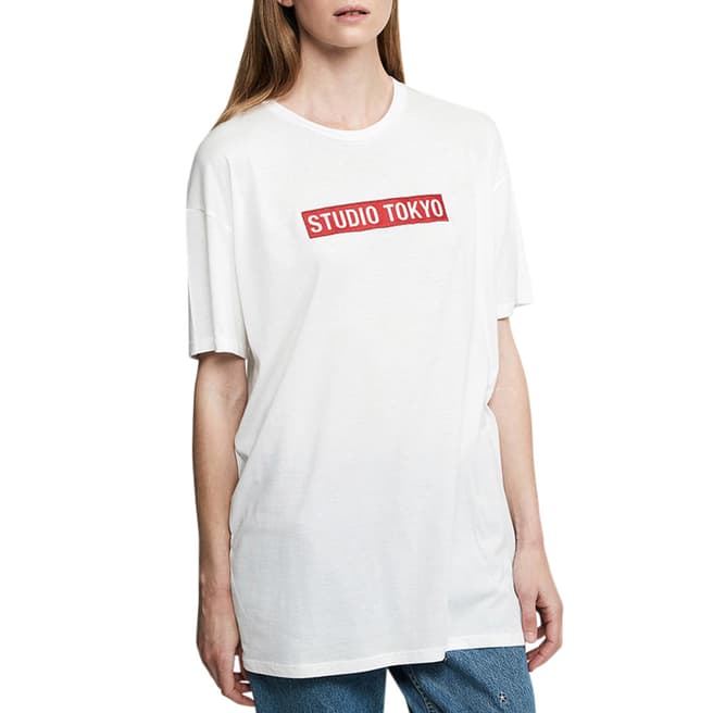 Zoe Karssen Optical White Boyfriend Fit T-Shirt