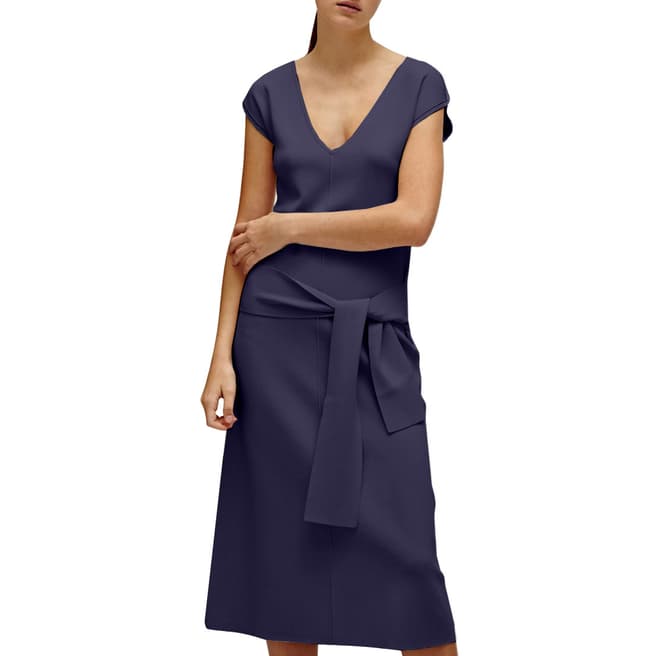 Charli Carbon Vedene tie-front stretch-knit midi dress