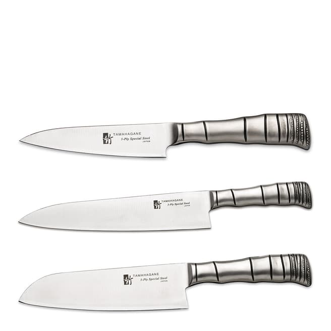 Tamahagane 3 Piece Paring, Santoku and Chefs Knife Set