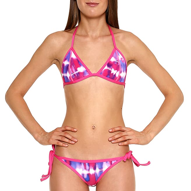 Glidesoul Pink/Purple Tie Dye Print Bikini Bottom