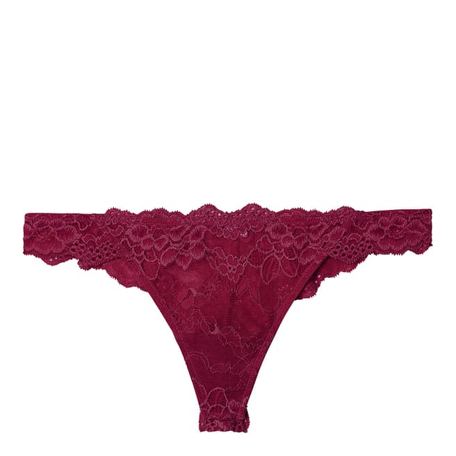 Pleasure State My Fit Burgundy My Fit Lace Thong Brief
