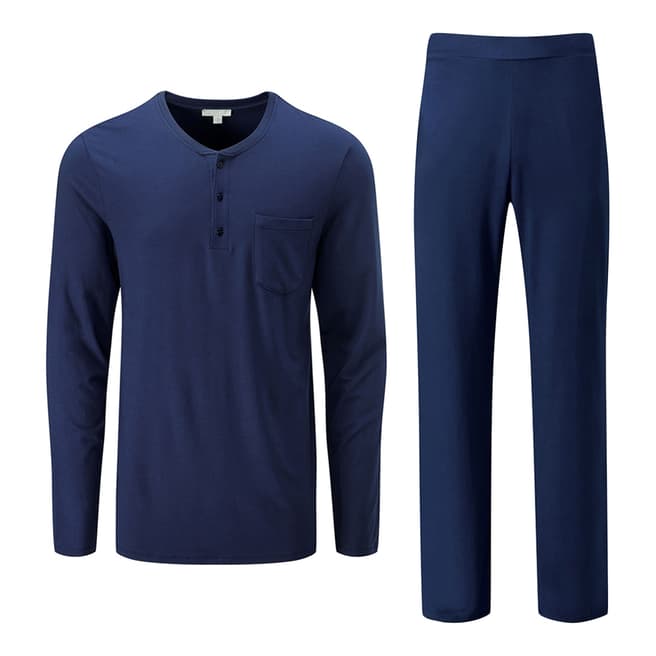 Pure Collection French Navy Men's Jersey Pyjama Set