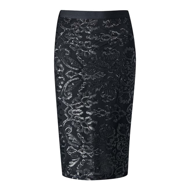 Pure Collection Black Sequin Pencil Skirt