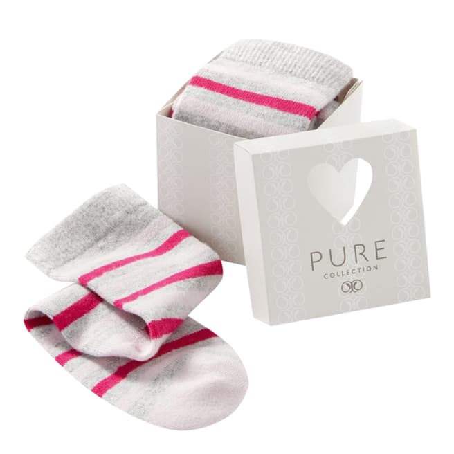 Pure Collection Pink Stripe Sock Gift Box
