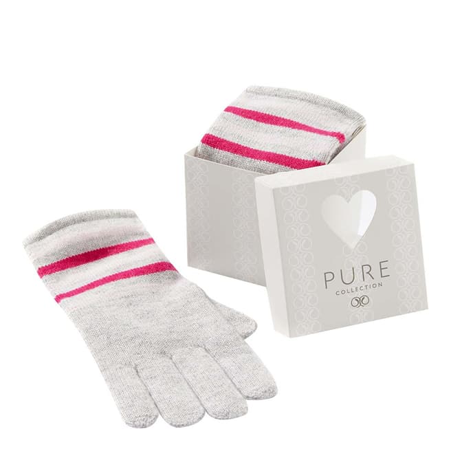 Pure Collection Pink Stripe Toccato Glove In A Box