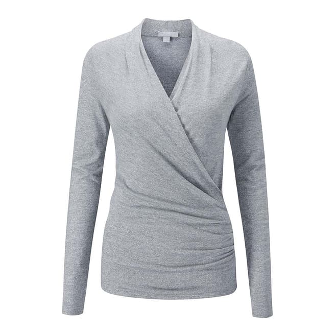 Pure Collection Silver Soft Jersey Wrap Top