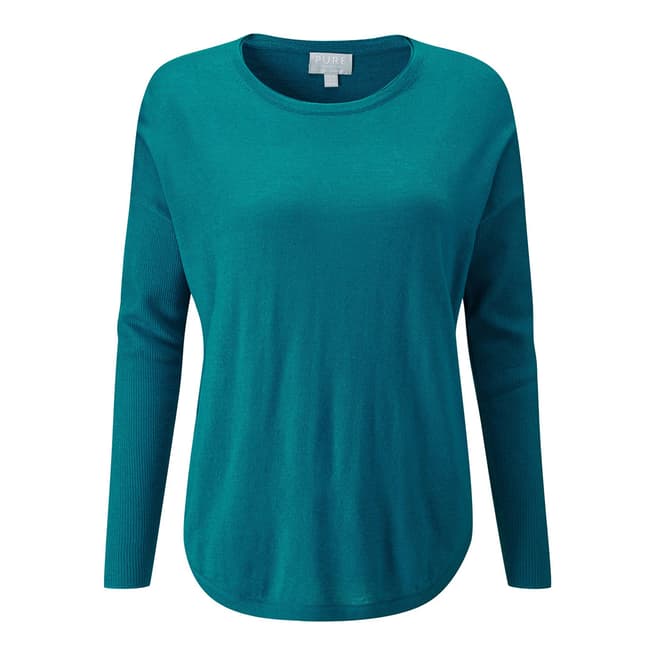 Pure Collection Teal Ultra Soft Merino Jumper