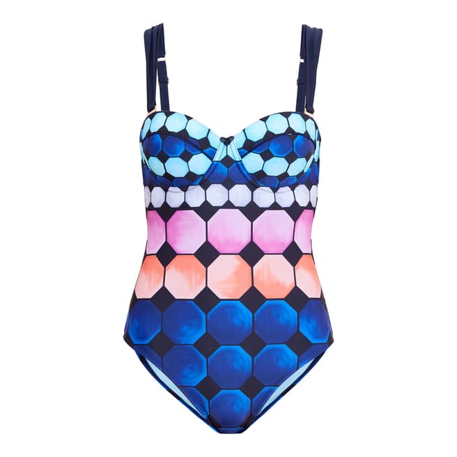 Ted Baker Blue Ceca Marina Mosaic Cup Swimsuit