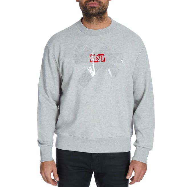 Diesel Grey Bay Logo Print Sweatshirt