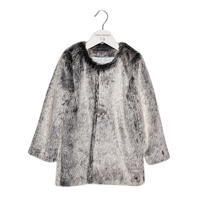 Angel & Rocket Girls Isla Grey Faux Fur Coat 