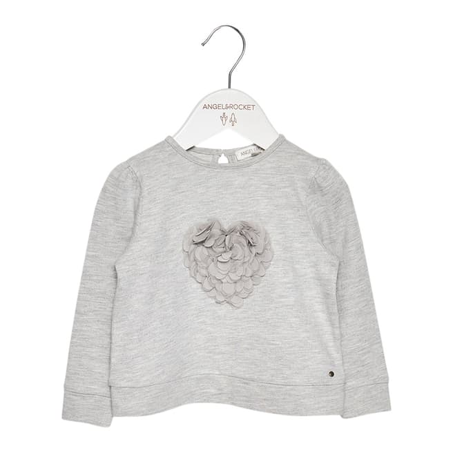 Angel & Rocket Girls Grey Luna Petal Heart Sweatshirt 