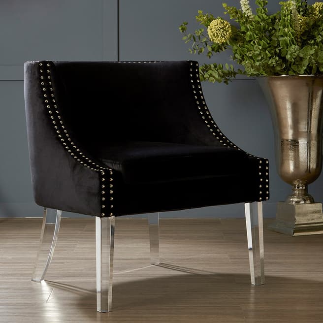 Fifty Five South Clarence Chair, Black Velvet