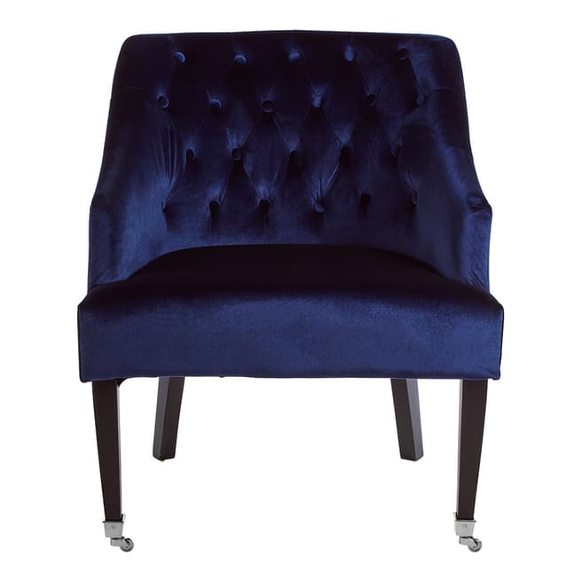 Premier Housewares Darwin Chair, Blue Velvet