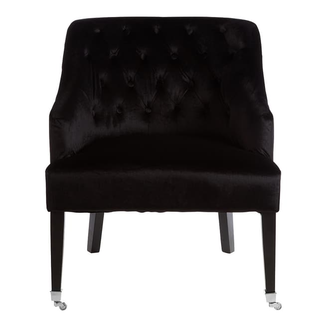 Premier Housewares Darwin Chair, Black Velvet