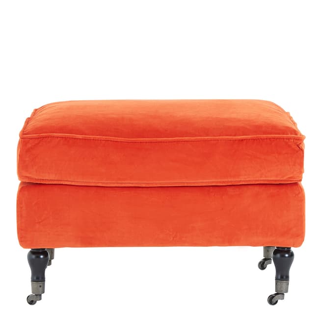 Fifty Five South Plush Velvet Footstool, Orange