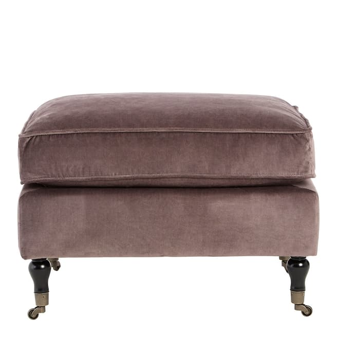 Fifty Five South Plush Velvet Footstool, Grey
