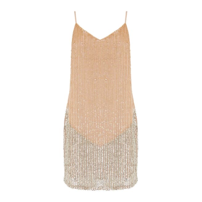 Oasis Light Neutral Sequin Cami Dress