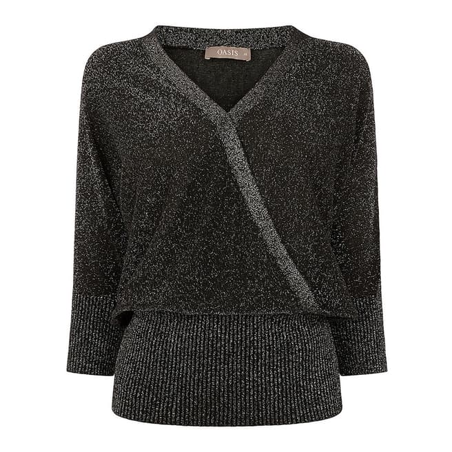 Oasis Silver Briony Wrap Jumper